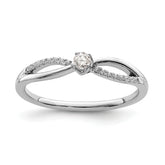 First Promise 14k White Gold 1/8 carat Lab Grown Diamond VS/SI+ G+ Complete Petite Engagement Ring